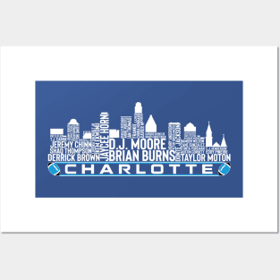 Carolina Football Team 23 Player Roster, Charlotte City Skyline Posters and Art